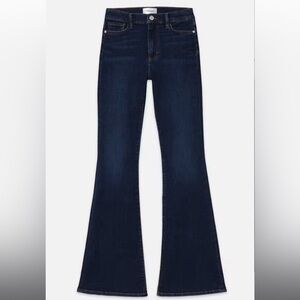Frame Le High Flare Jean, High Rise, NWT, size 24, Dark Blue